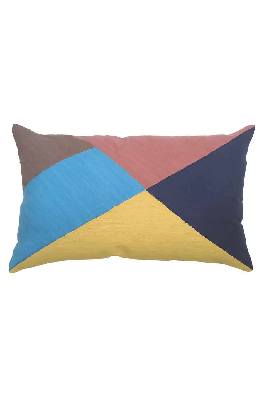 Hand Embroidered Geometric Abstract Cotton Decorative Cushion Cover