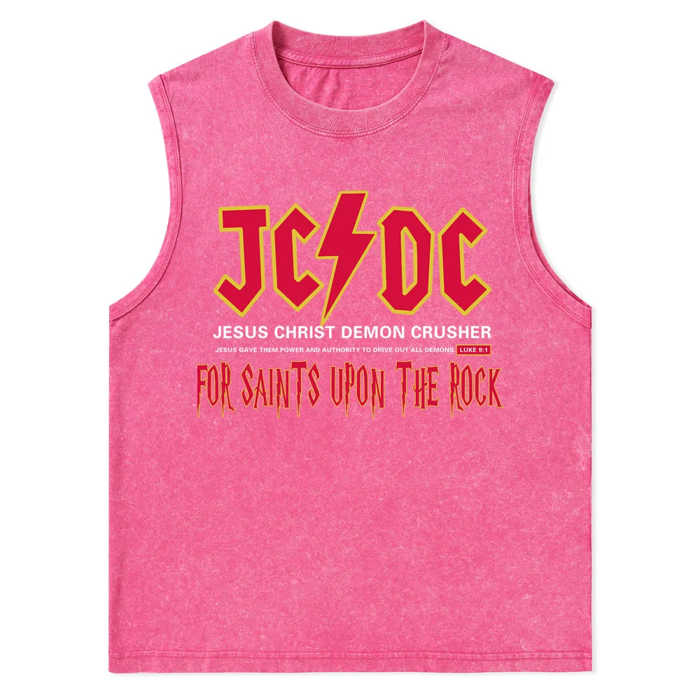 Jesus Christ Demon Crusher Christian Washed Tank Top