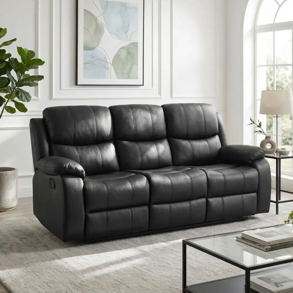 Living Room Reading Ready Air Leather Recliner Sofa