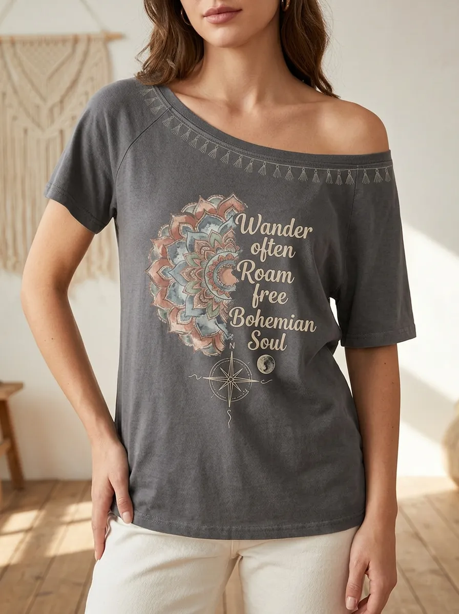 Bohemian Soul Mandala T-Shirt Casual