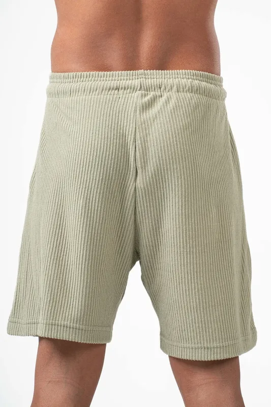 Mint Green Textured Pull On Shorts
