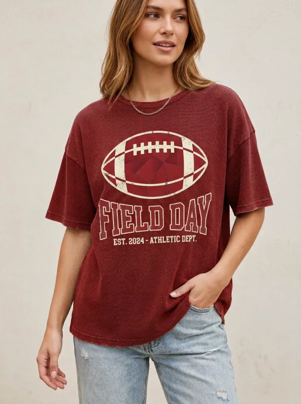 Women's Gridiron Ball Field Love Crewneck T-Shirt