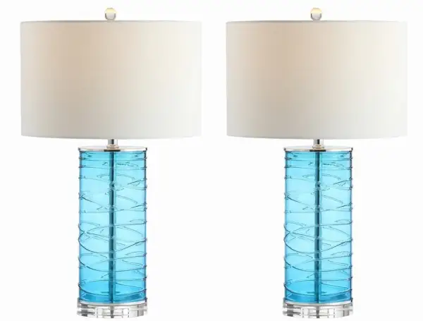 Modern Fused Glass Cylinder LED Table Lamp