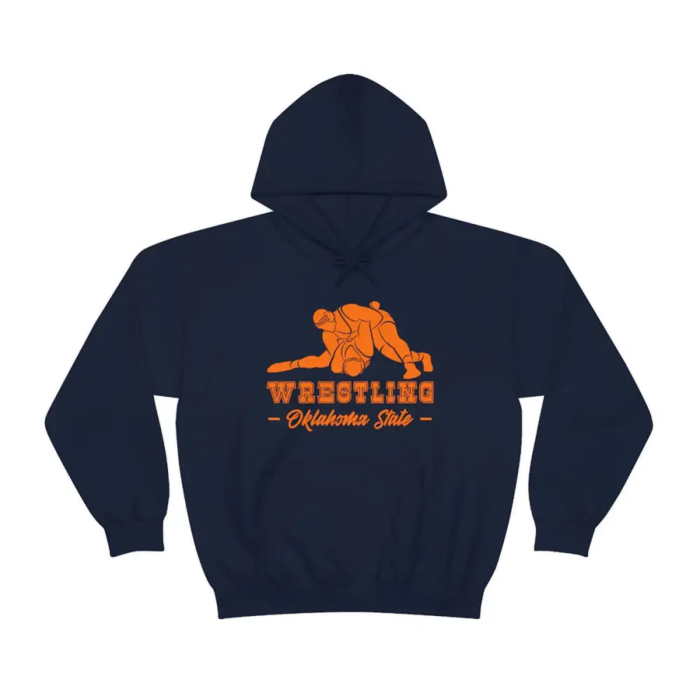Retro Text Wrestling Graphic Pullover Hoodie