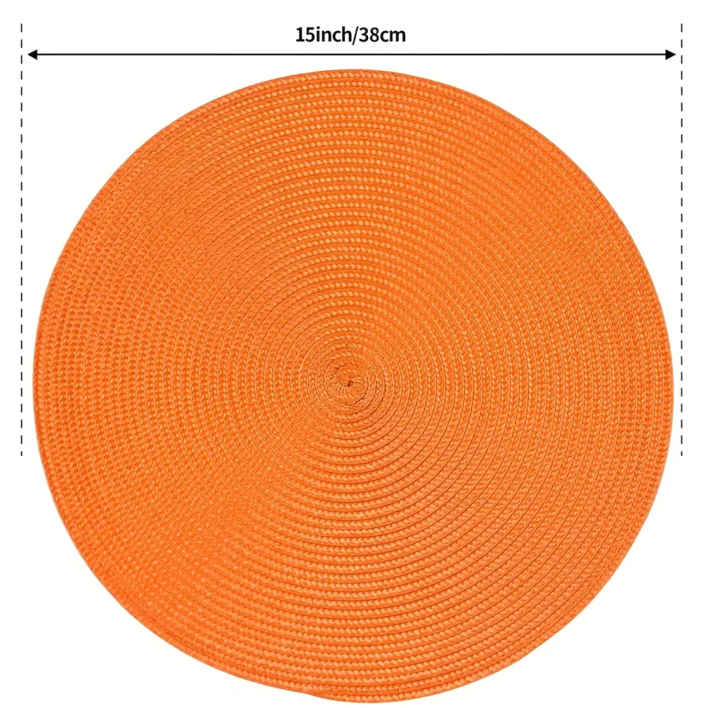 4 Pcs Round Braided Placemats