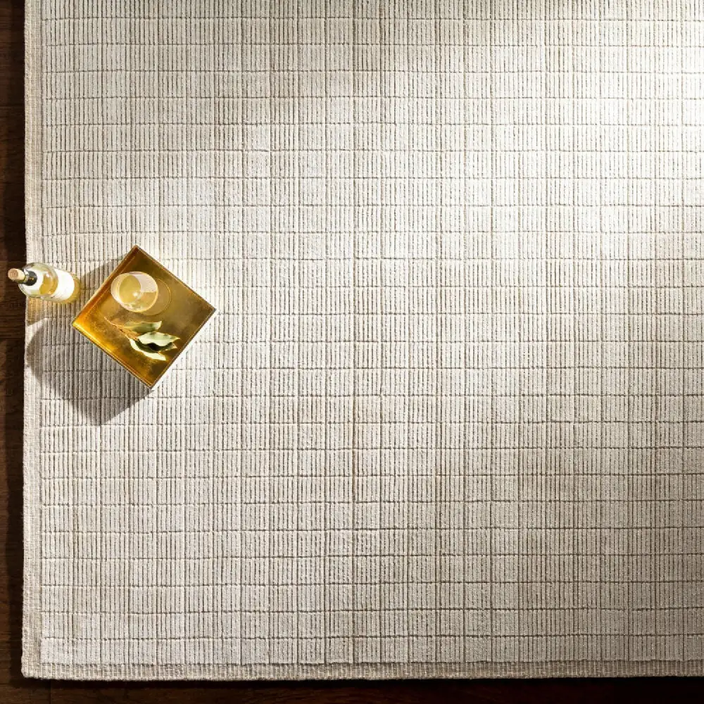 Hand-Loomed Square Pattern Carpet