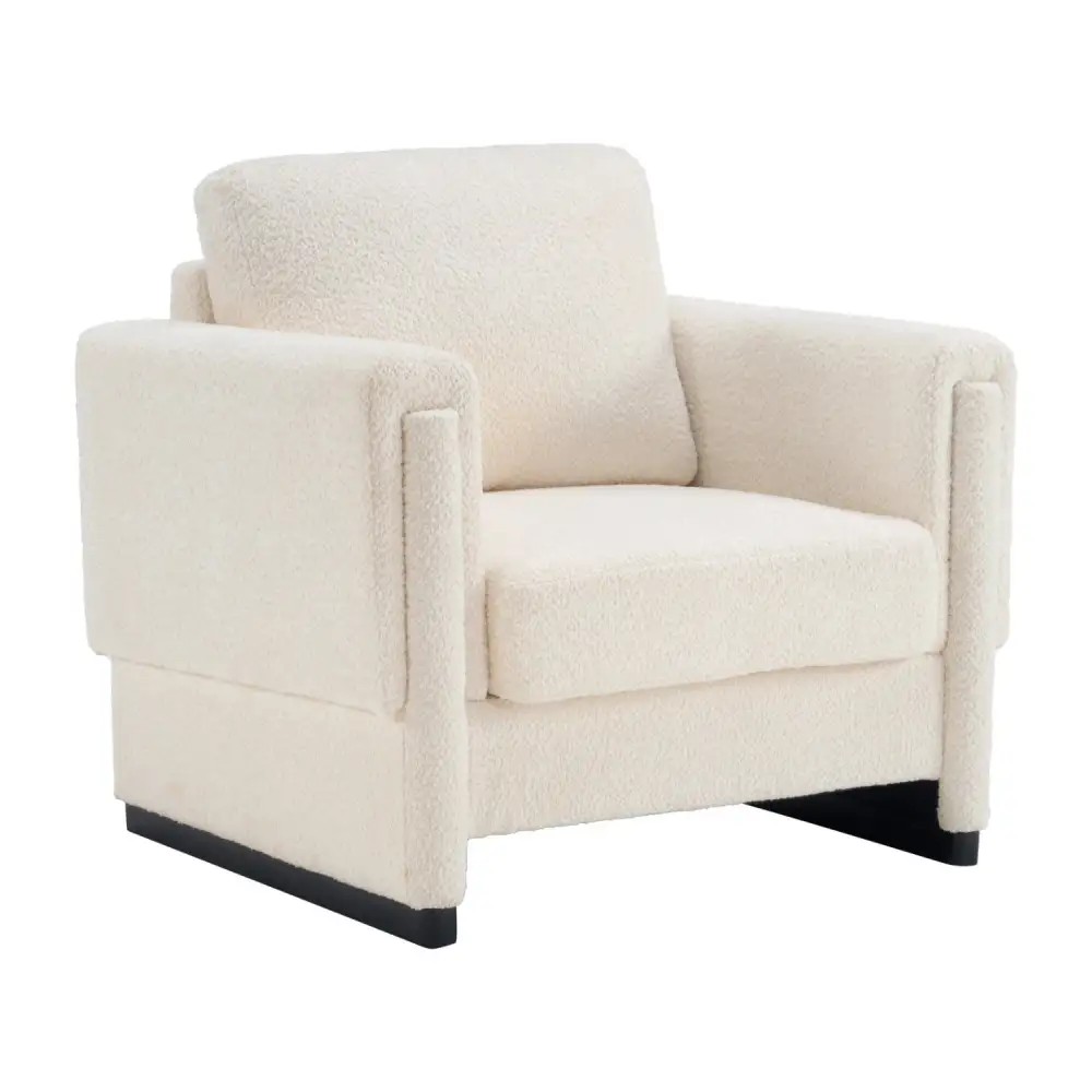 Modern Boucle Upholstered Accent Armchair