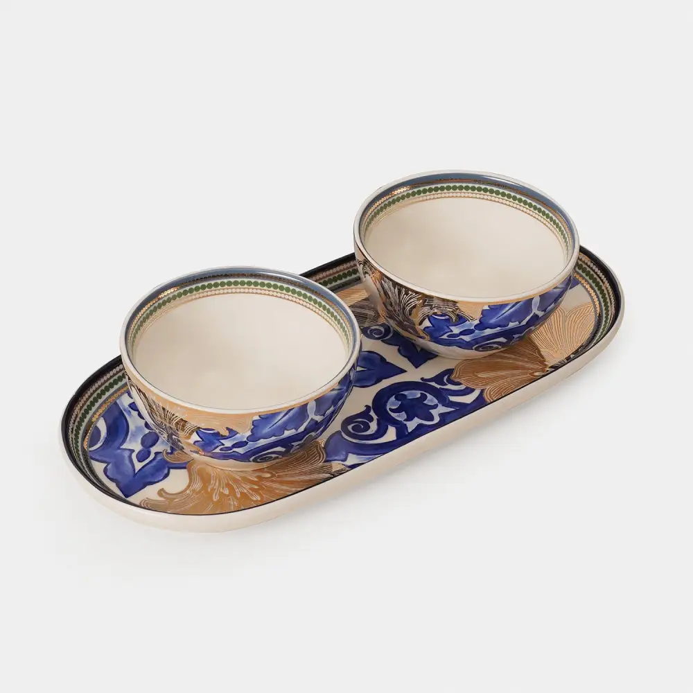 Blue Porcelain Platter Set