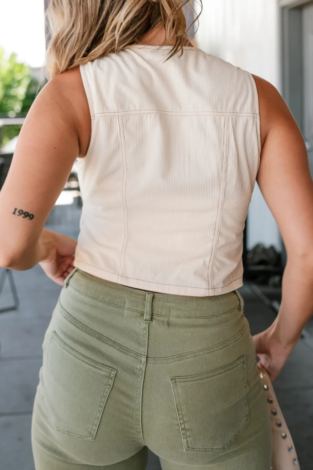 Pocketed Tied Plain Vest