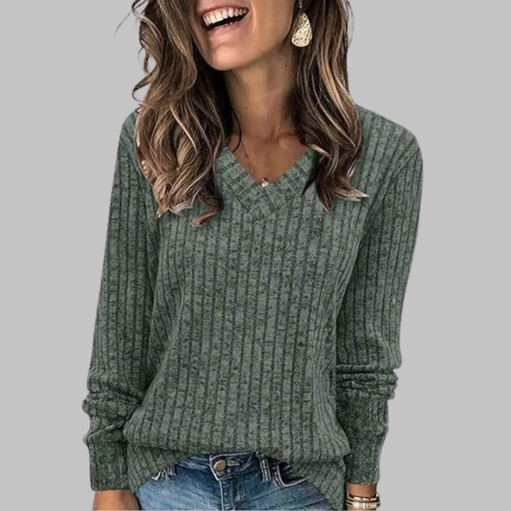 V Neck Long Sleeve Top