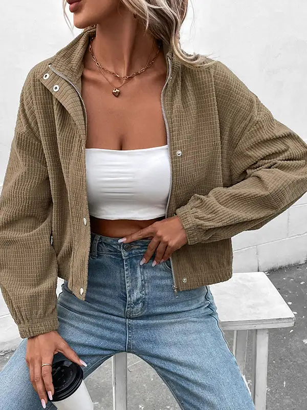 Corduroy Zip Front Jacket