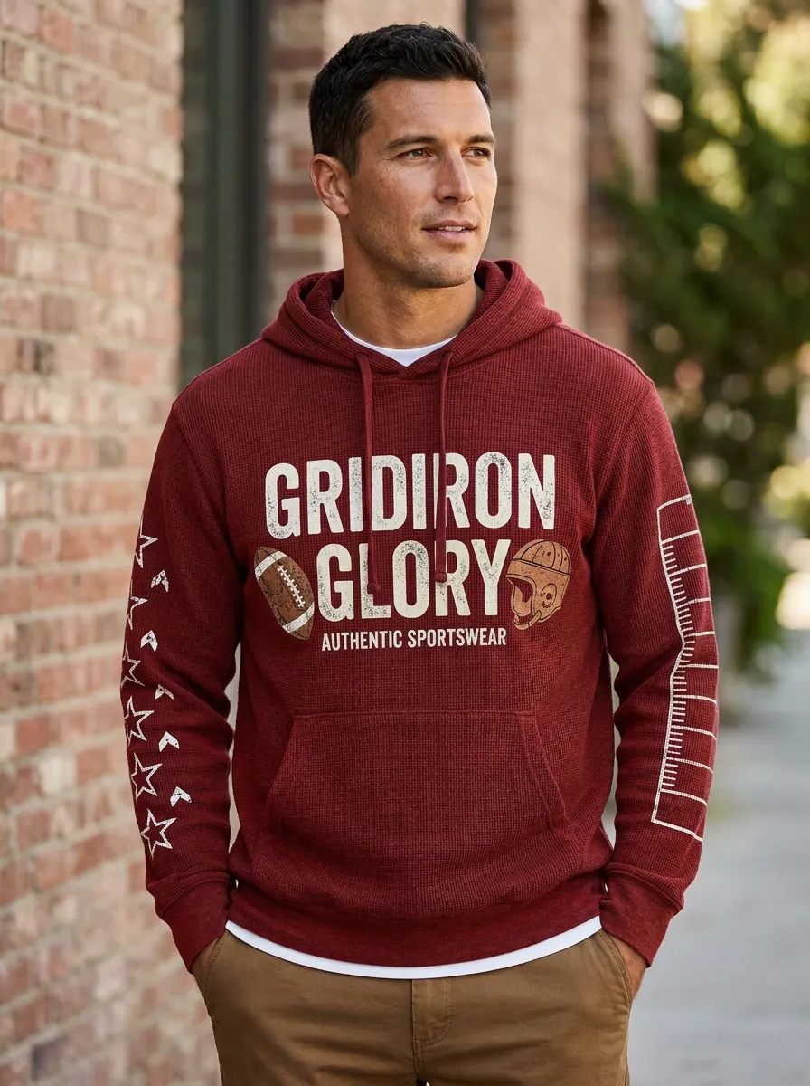 Men's Football Gridiron Glory Helmet Ball Printed Hoodie