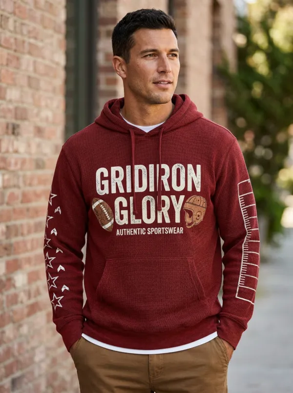 Men's Football Gridiron Glory Helmet Ball Printed Hoodie