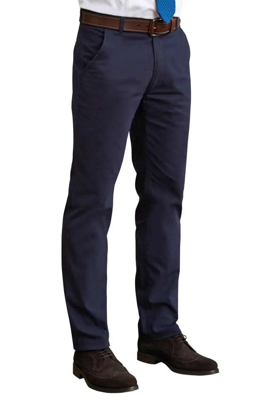 Men's Classic Fit Flat Front Stretch Chino Trousers
