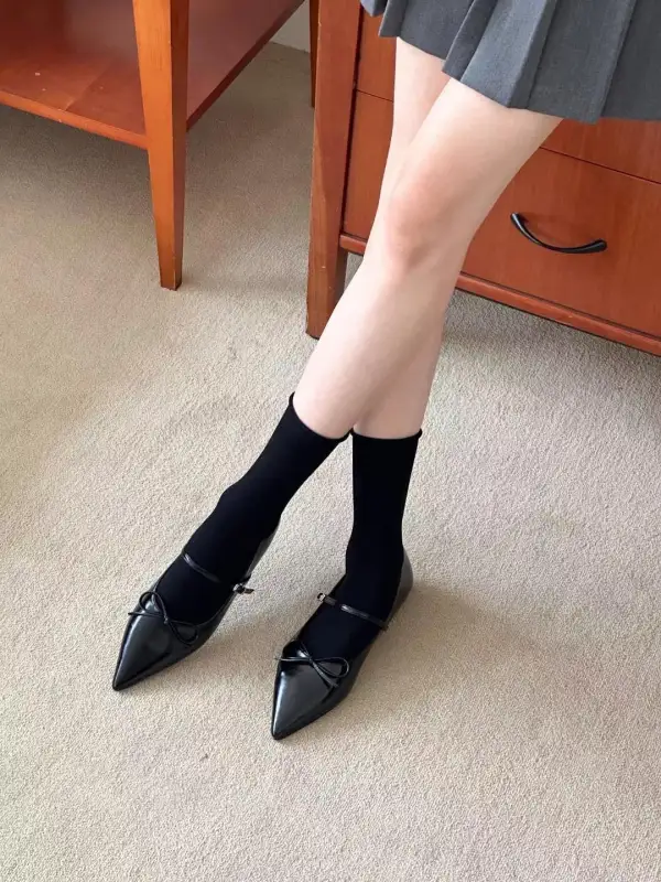 Textured Faux Leather Everyday Flats