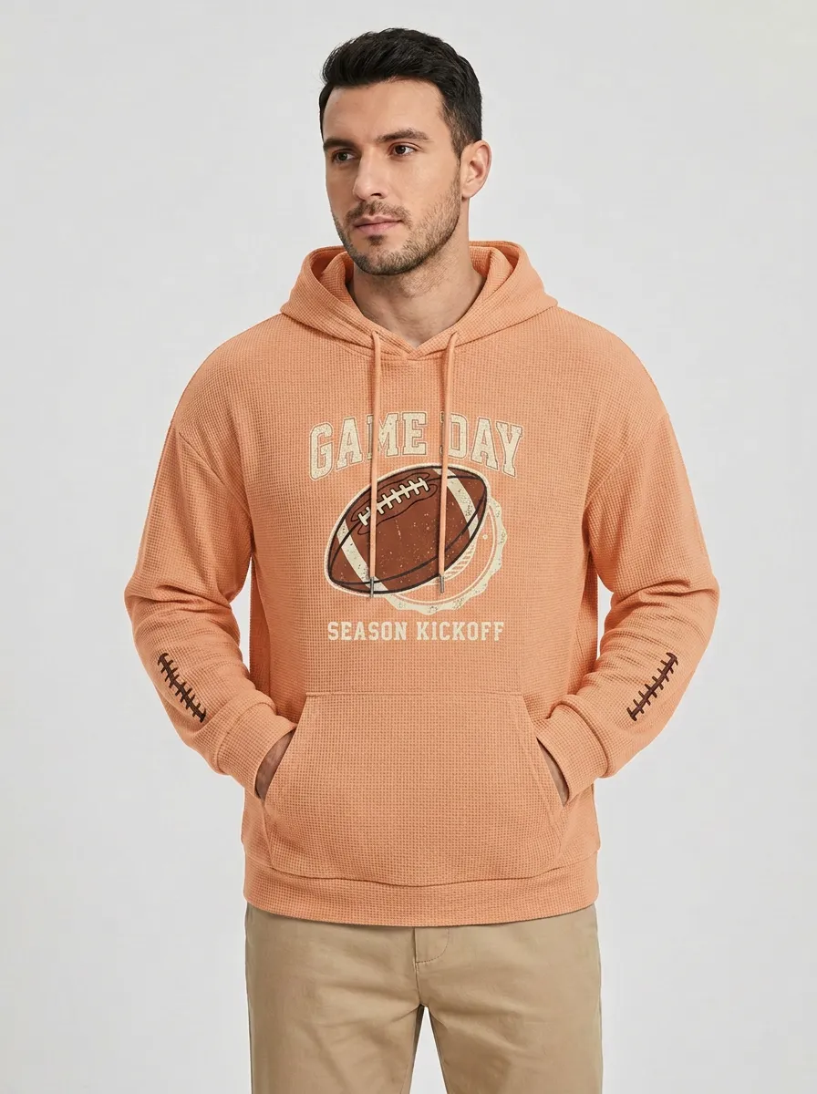 Football Graphic Casual Hoodie