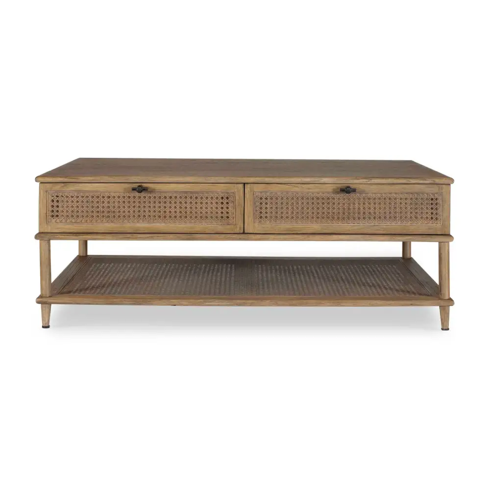 Drawer Rattan Cane Coffee Table
