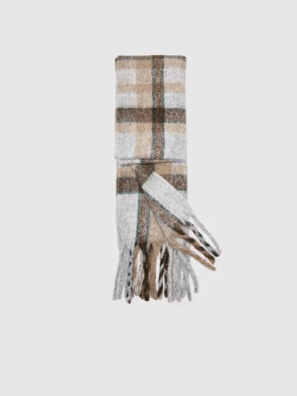 Plaid Fringe Scarf