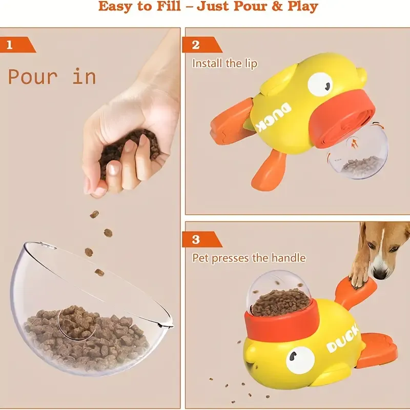 Interactive Push Type Dog Feeding Dispenser Toy