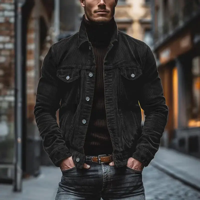 Buttoned Chore Corduroy Jacket