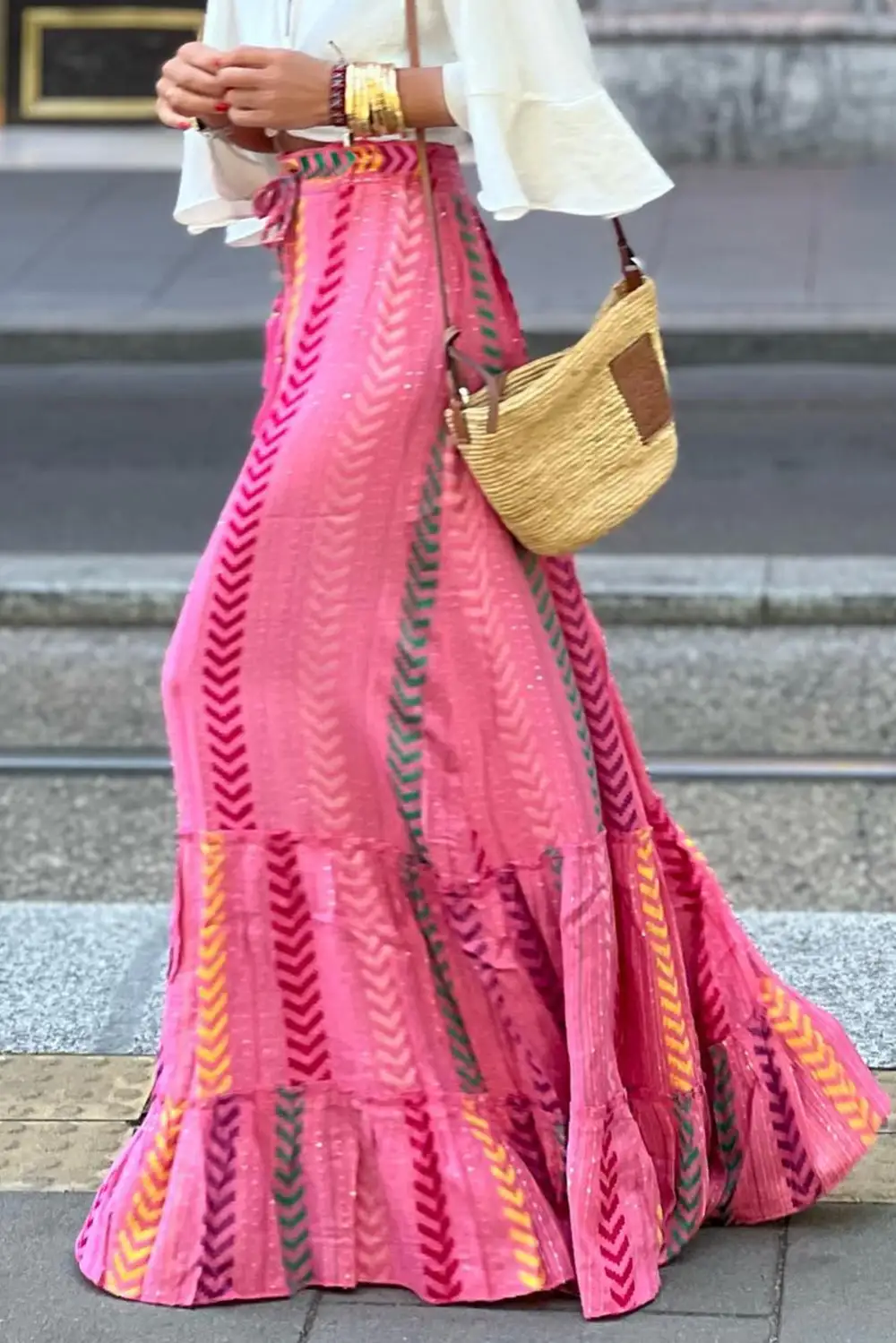 Easygoing Trim Cropped Skirt
