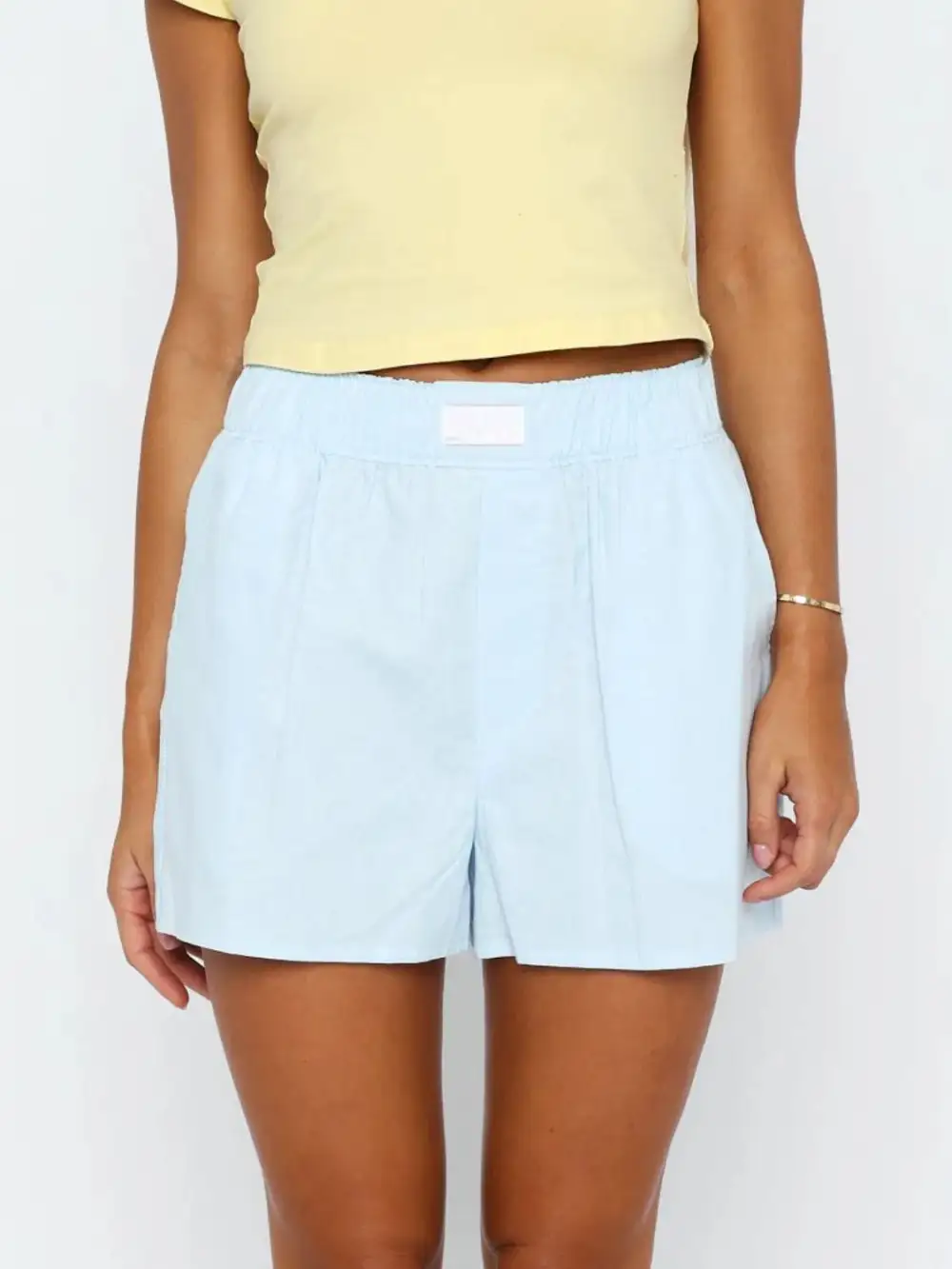 Casual Simple Elastic Waist Shorts