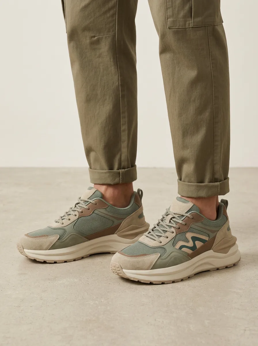 Men's Casual Colorblock Print Sneakers