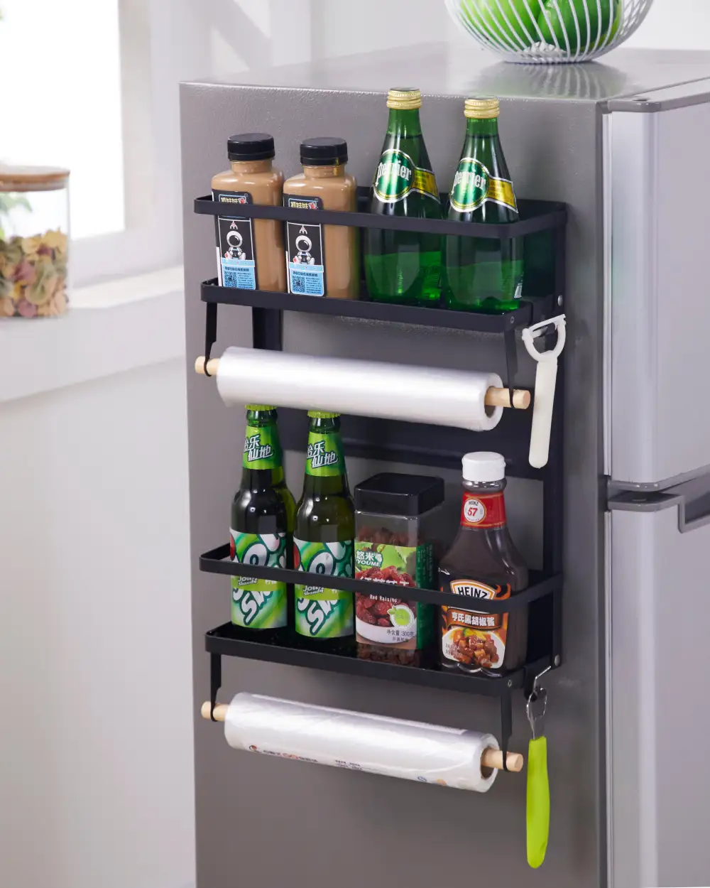 Double Shelf Magnetic Storage Black