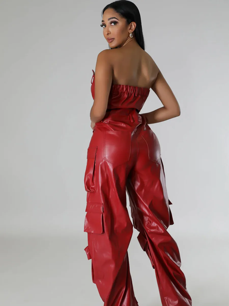 Astrid Faux Leather Jumpsuit