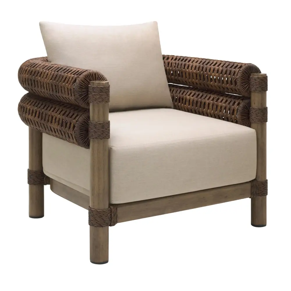 Cushioned Wicker Outdoor Accent Chair
