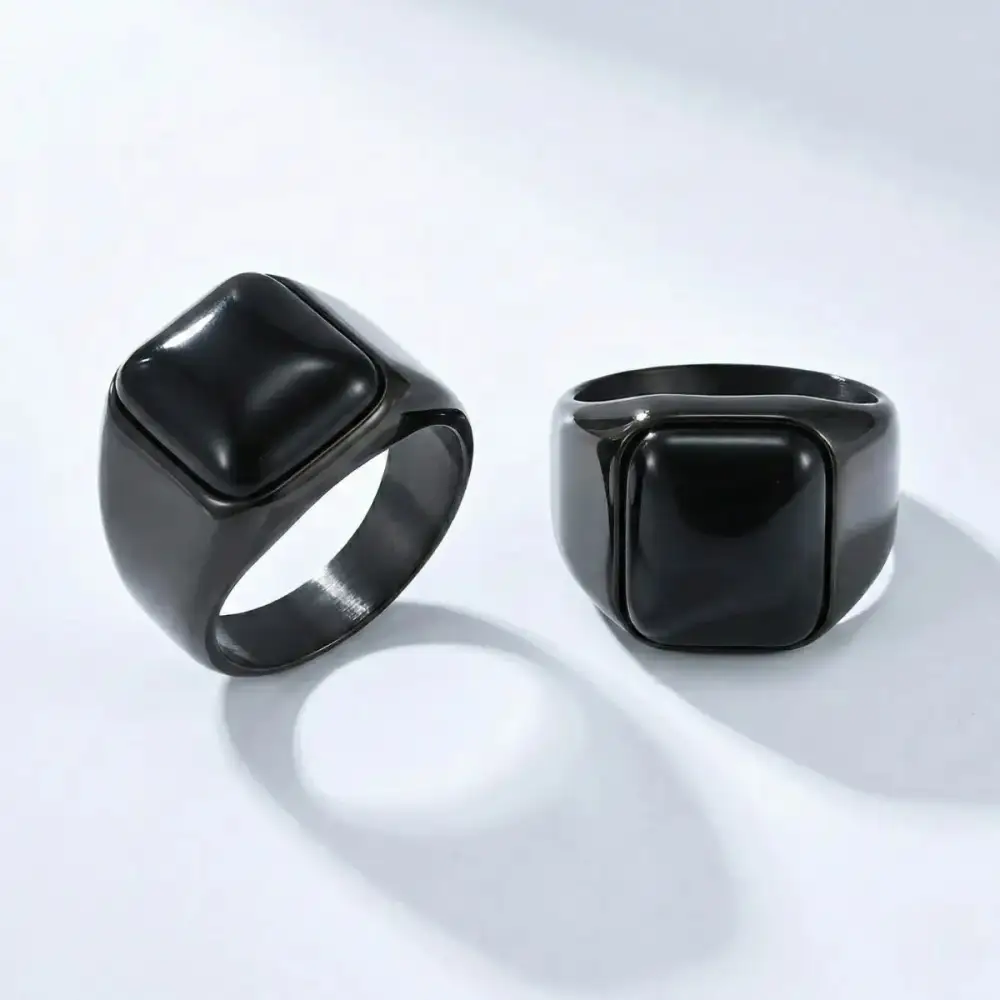 Men's Onyx Square Signet Ring