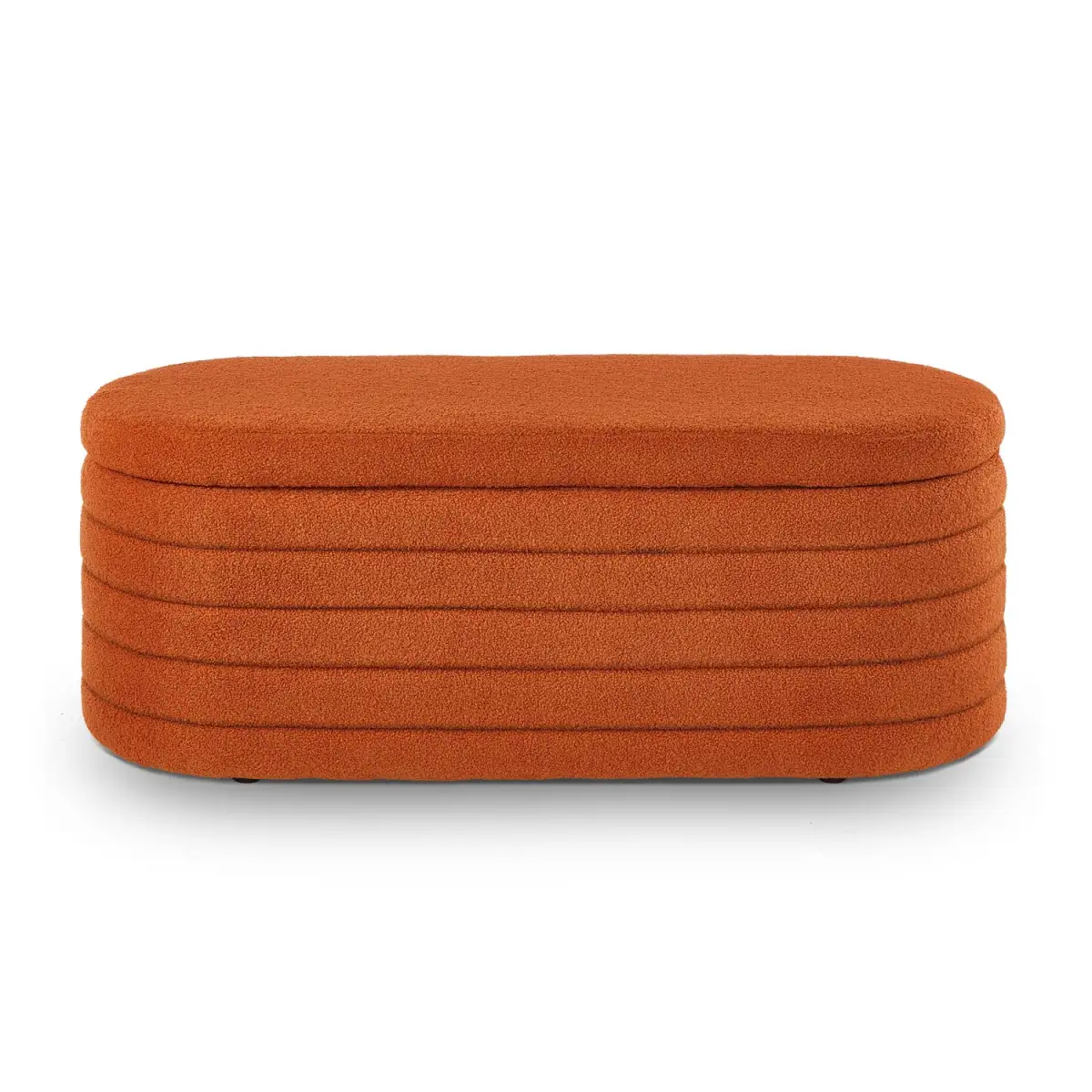 Storage-Ottoman Boucle Storage Ottoman Bench