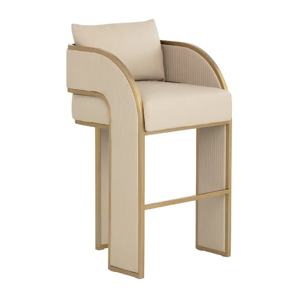 Leather Three-Legged Bar Stool