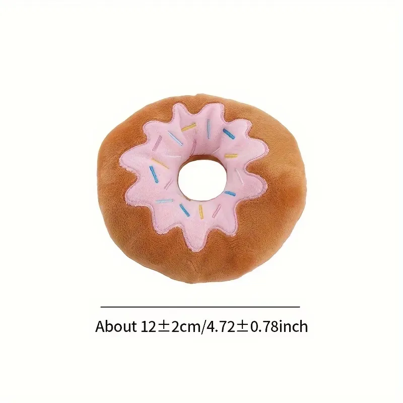 Colorful Plush Donut Dog Toy