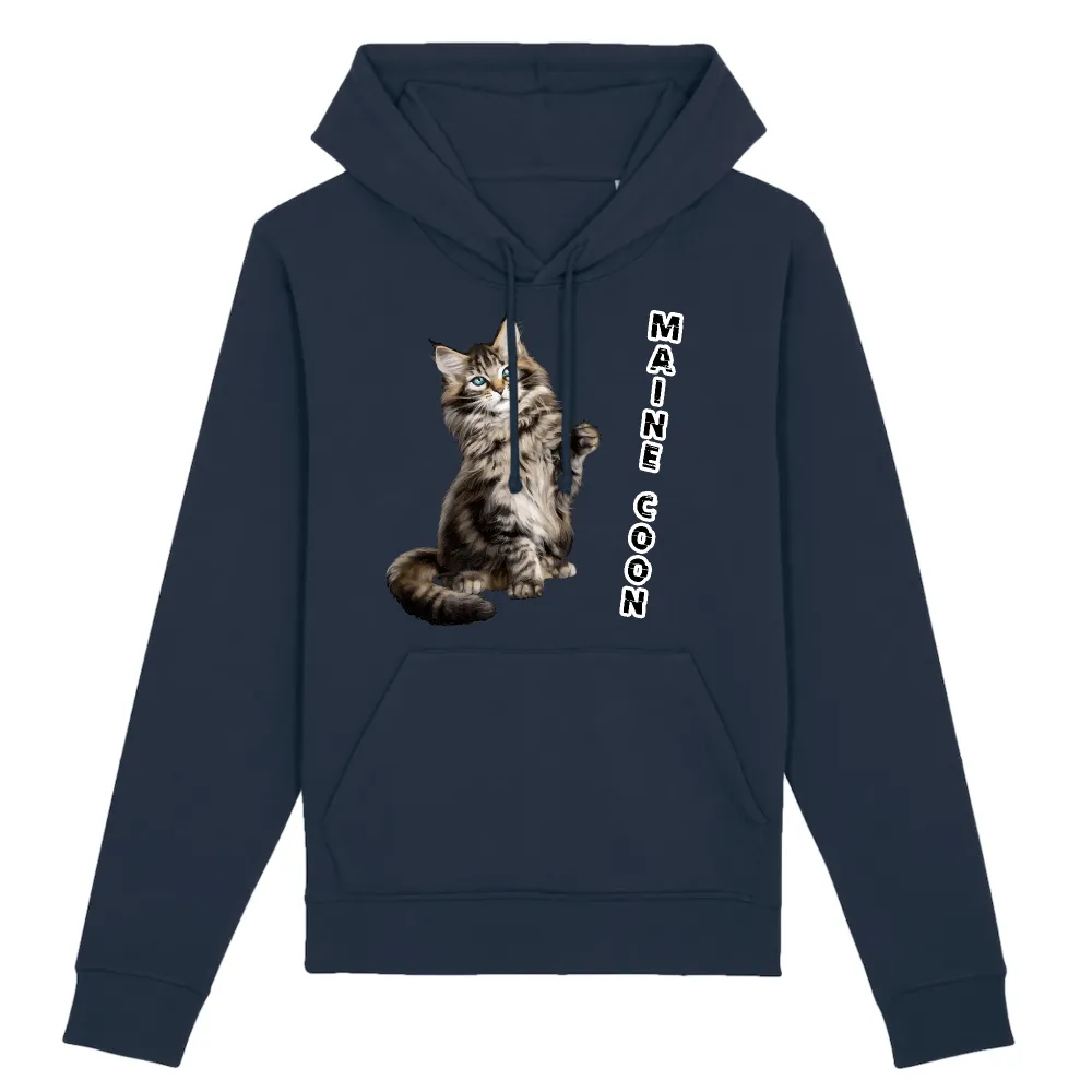 Large Cat Graphic Pullover Hoodie