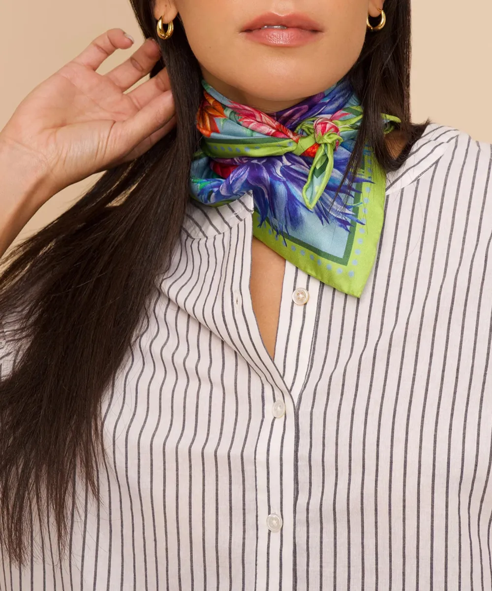 Floral Casual Style Silk Bandana