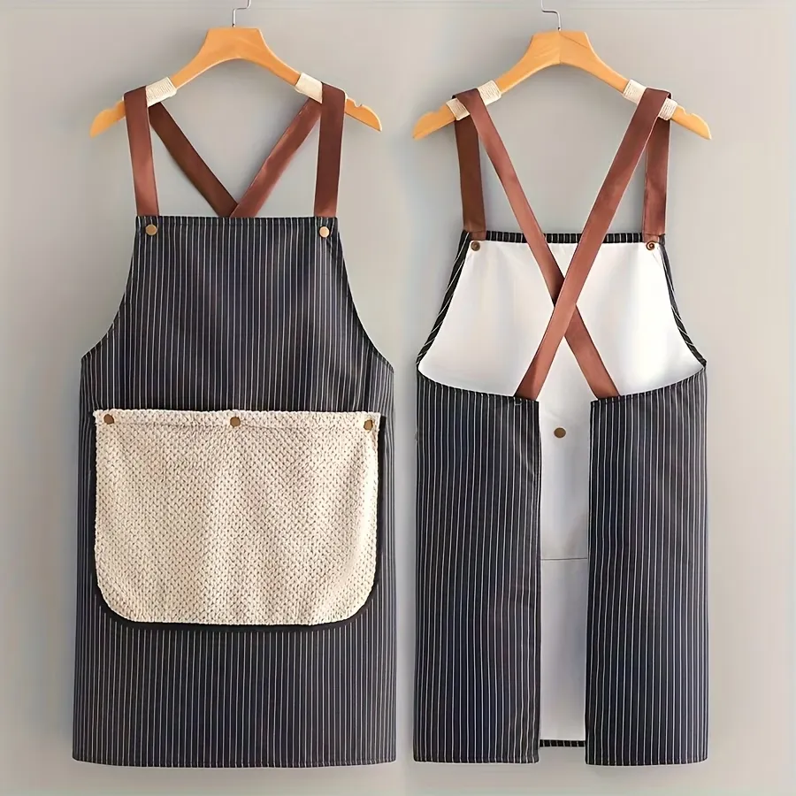 Striped Crossback Kitchen Apron