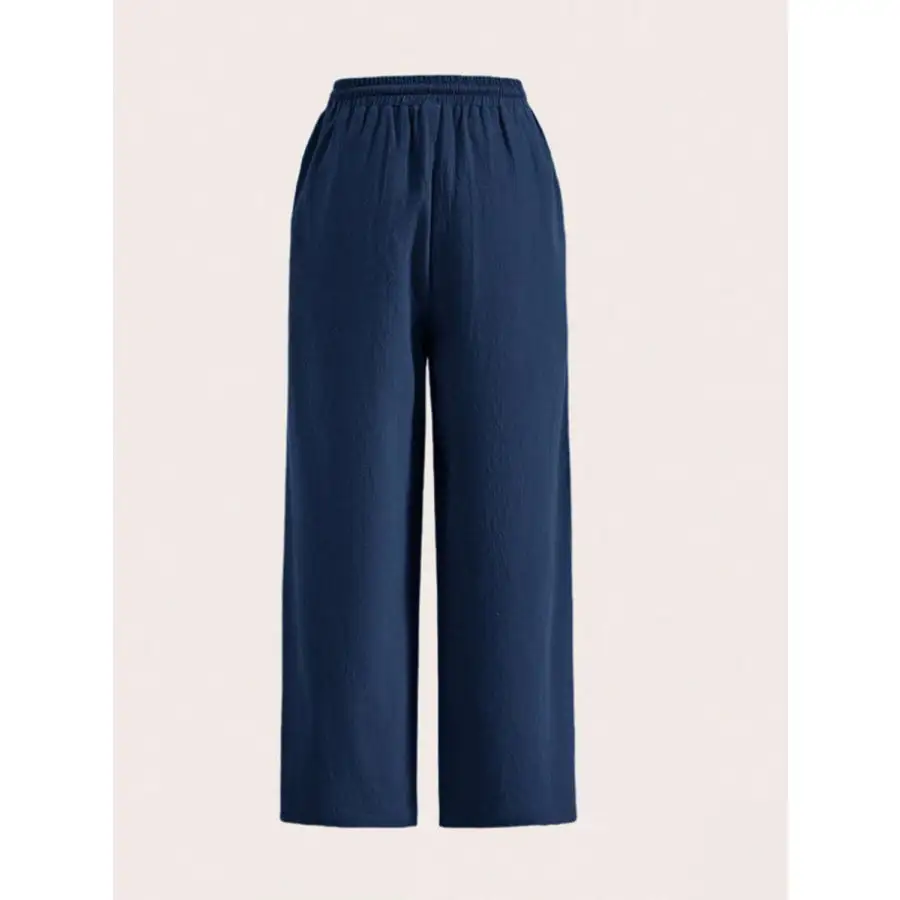 Relaxed Drawstring Wide Leg Pants