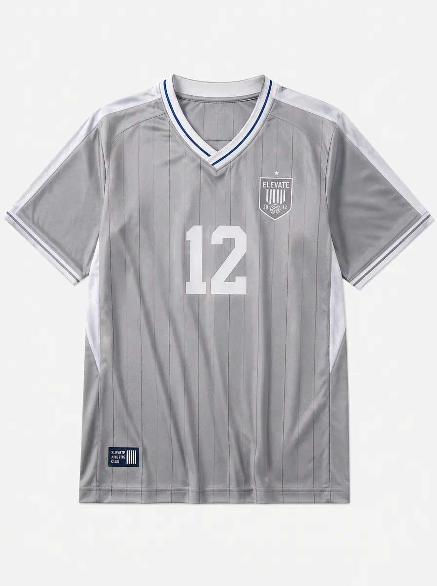 Unisex Elevate Athletic Club Number 12 Striped Printed Jersey Shirt