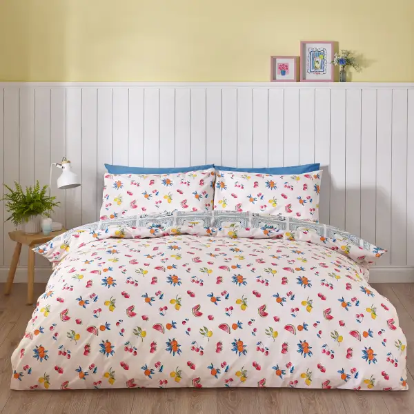 Reversible Tile Cotton Duvet Cover Set