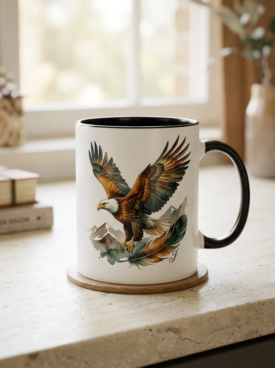 Eagle Mountain Feather Wildlife Graphic Mug