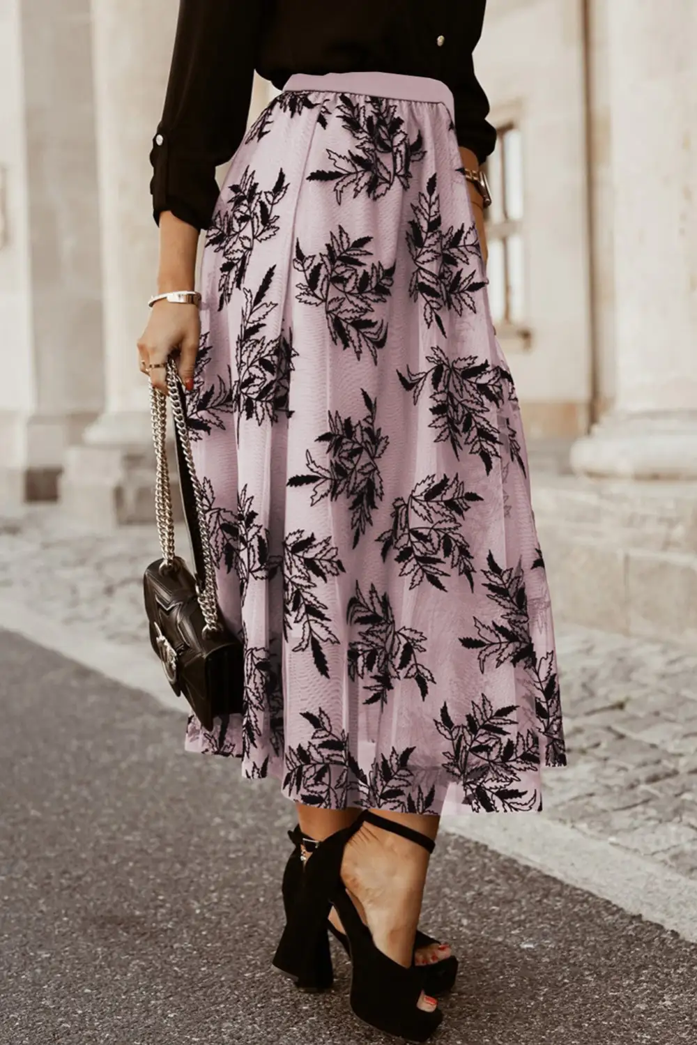 Curve Loose Printed Skirt