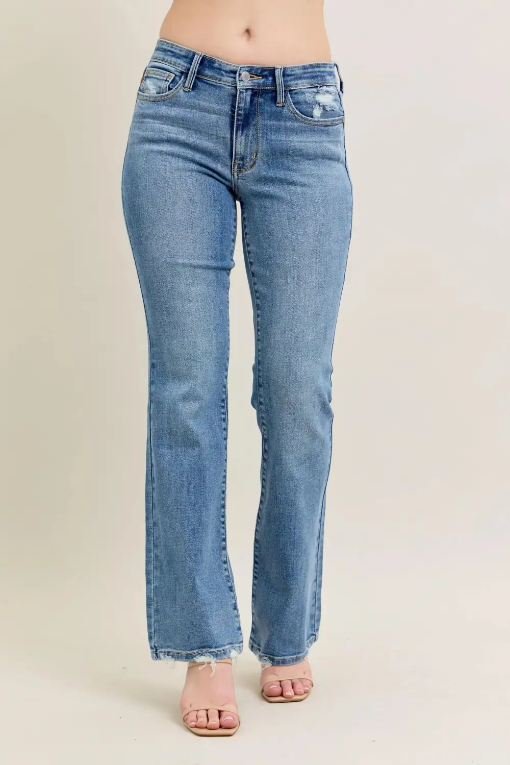 Draped Bootcut Jeans