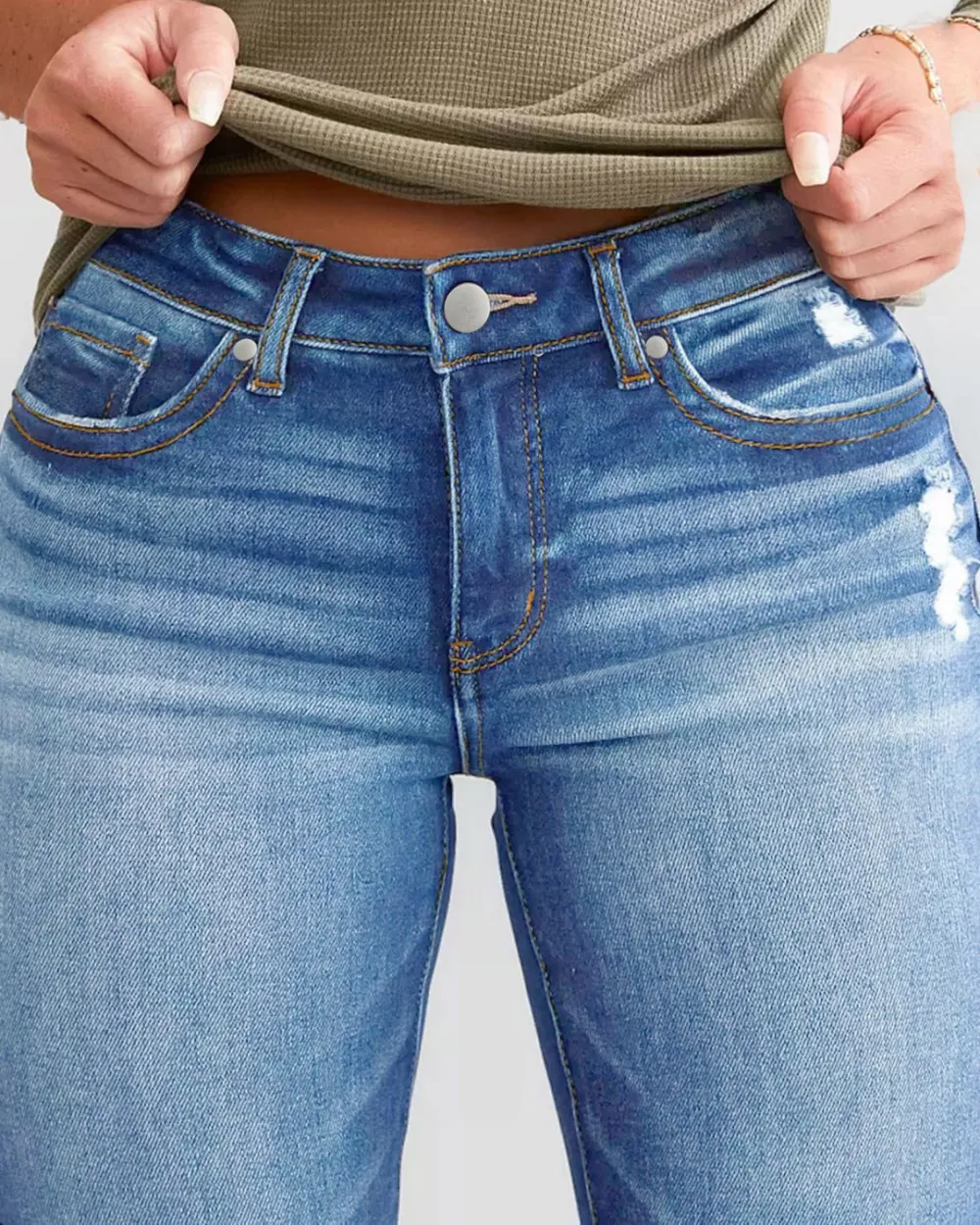 Stretch Slim-Fit Kick-Flare Jeans