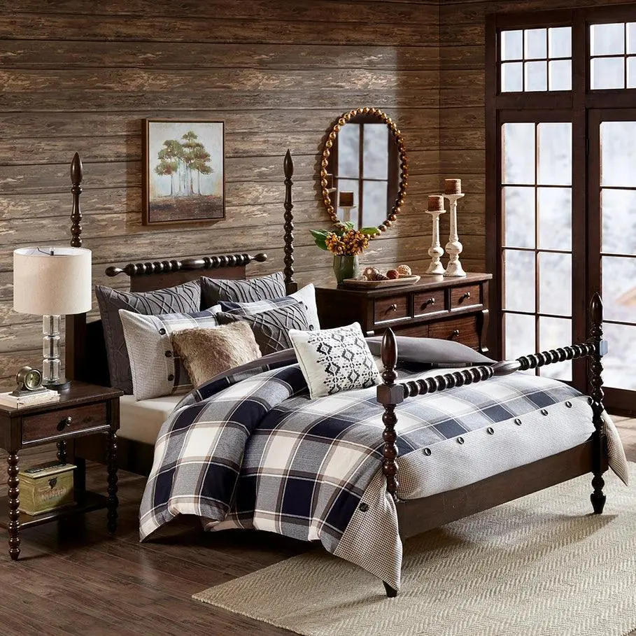 Faux Fur Embroidered Duvet Set