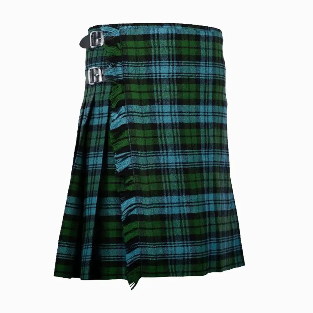Green Plaid Pleated Skirt