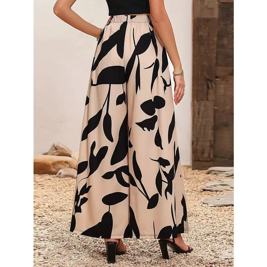Modern Printed Wide Leg Pants