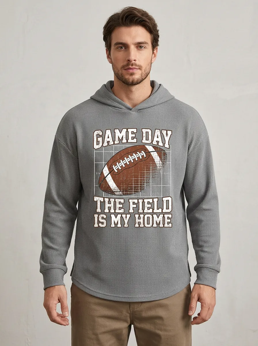 Football Graphic Casual Hoodie