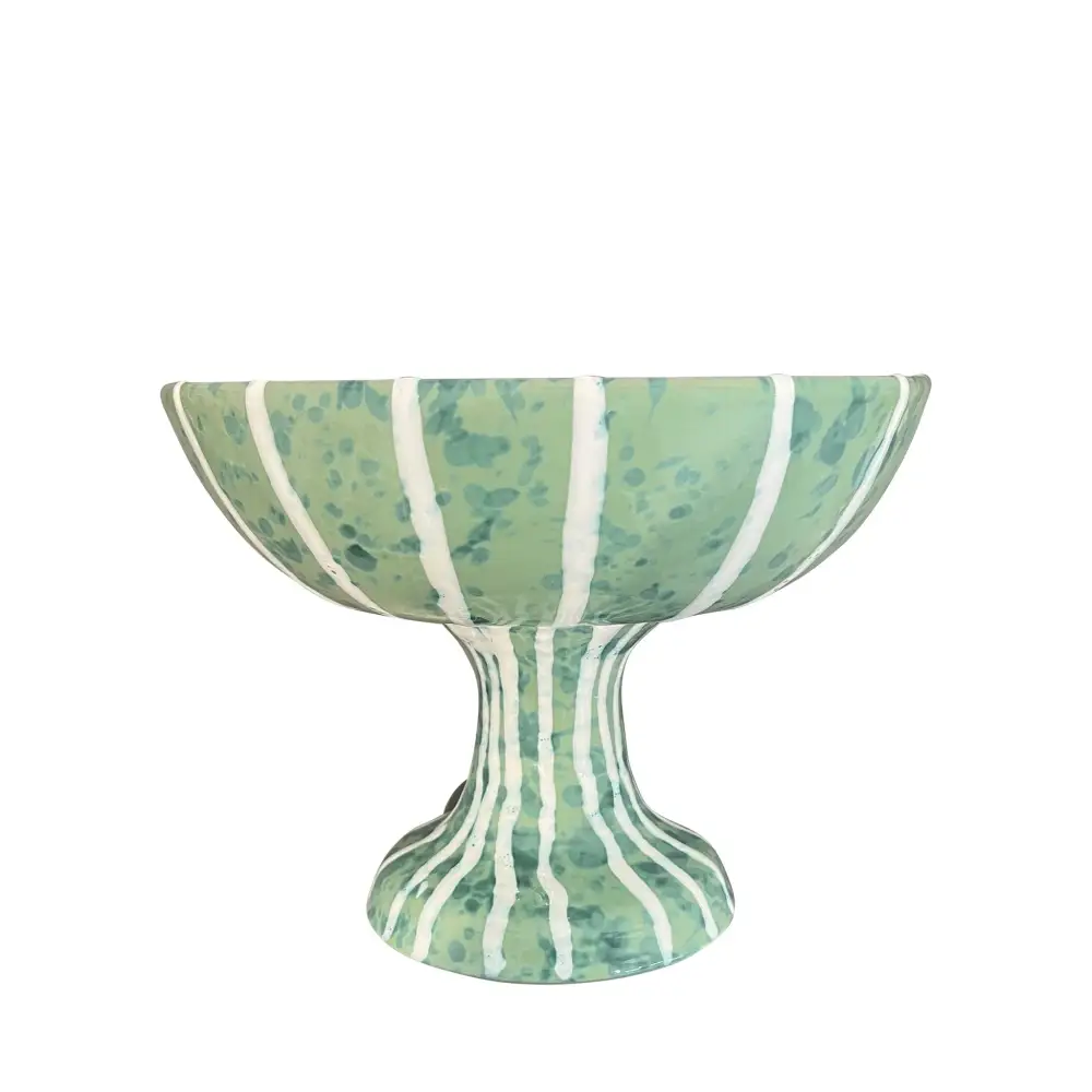 Splatter-Finish Ceramic Fruit Bowl Stand