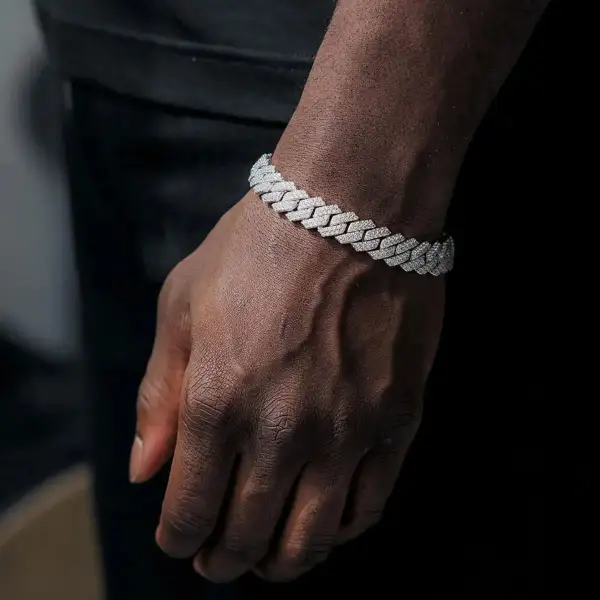 Men's Artisan-Inspired Iced Out Cuban Link Bracelet